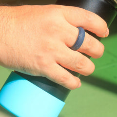 Men's Wavy Pattern Silicone Ring for Outdoor Sports
