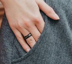 Wide Face 8mm Black Tungsten Ring for Unisex