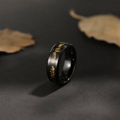 Wide Face 8mm Black Tungsten Ring for Unisex