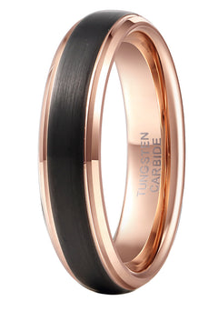 Double Groove Black Electroplated Tungsten Ring